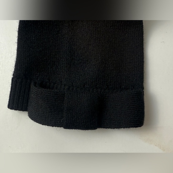 Kate Spade Live Colorfully BLK Knit Cashmere Wool Blend SM. 3/4 SLV Bow on Cuff - Picture 3 of 9